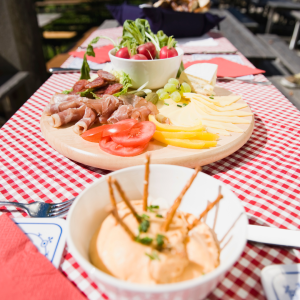 Outdoor dining in spring Outdoor dining in spring