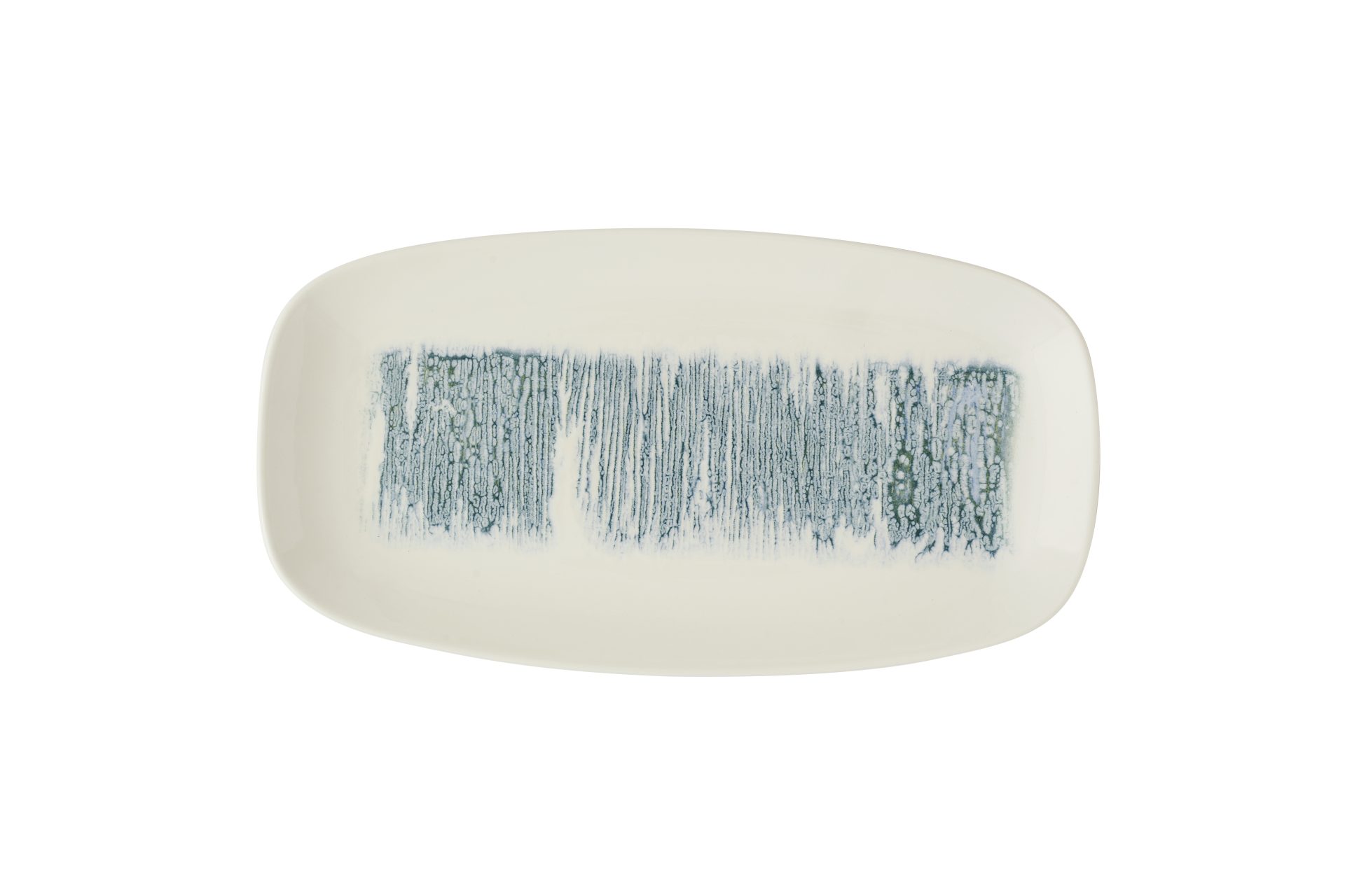 Inked Lyra Blue Oblong Plate 13 7/8 X 7 3/8"
