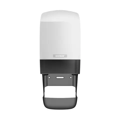 Katrin Plastic Dispenser with Core Catcher For System Toilet Paper Roll, White - Image 2
