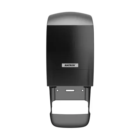 Katrin Plastic Dispenser with Core Catcher For System Toilet Paper Roll, Black - Image 2