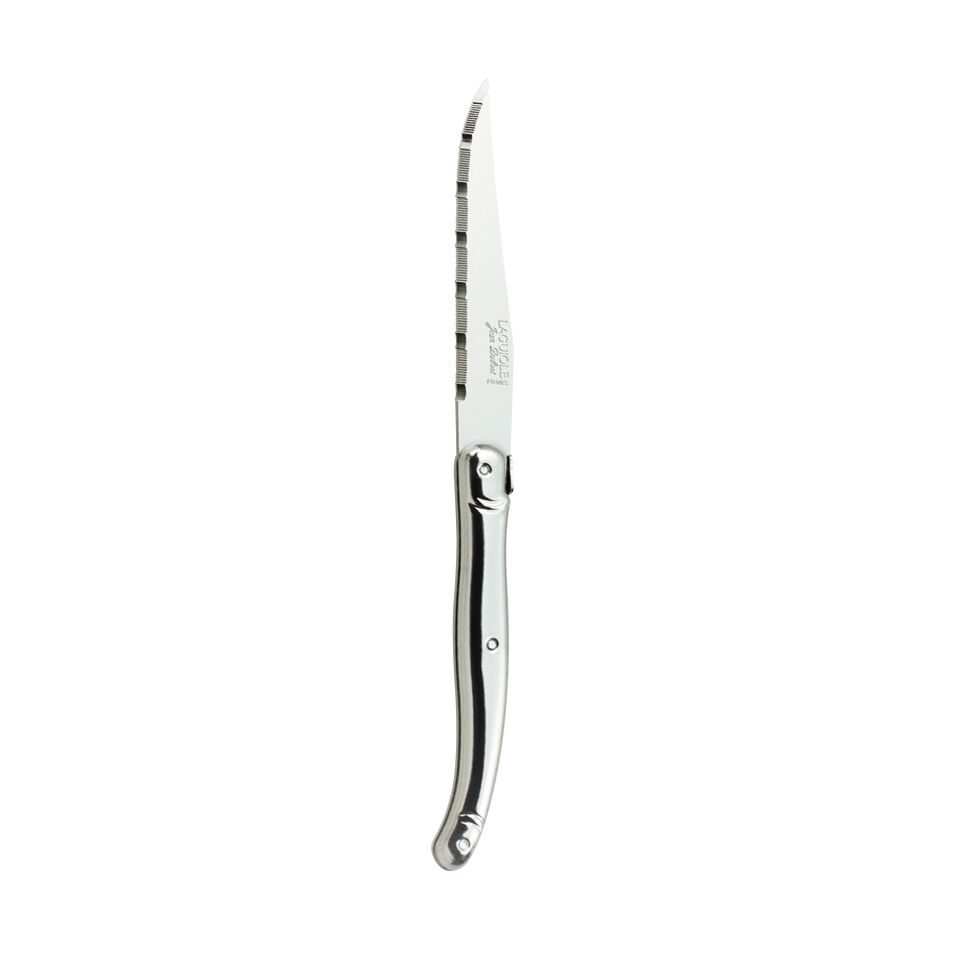 Laguiole Stainless Steel Handle Serrated Steak Knife 1.2mm Blade