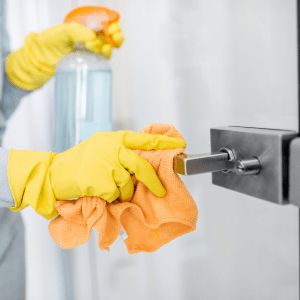 Cleaning door handle