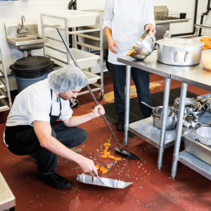 Cleaning a commercial kitchen