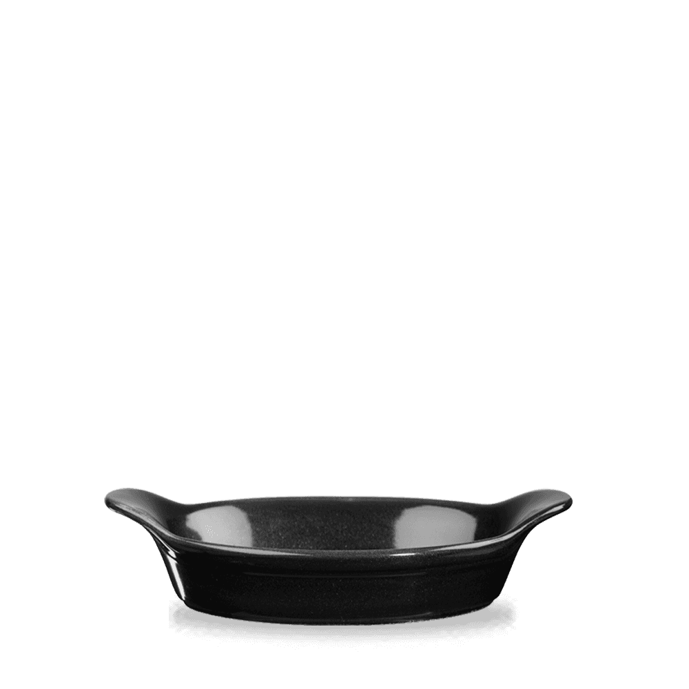 Oynx Black Small Round Eared Dish 6"X7"