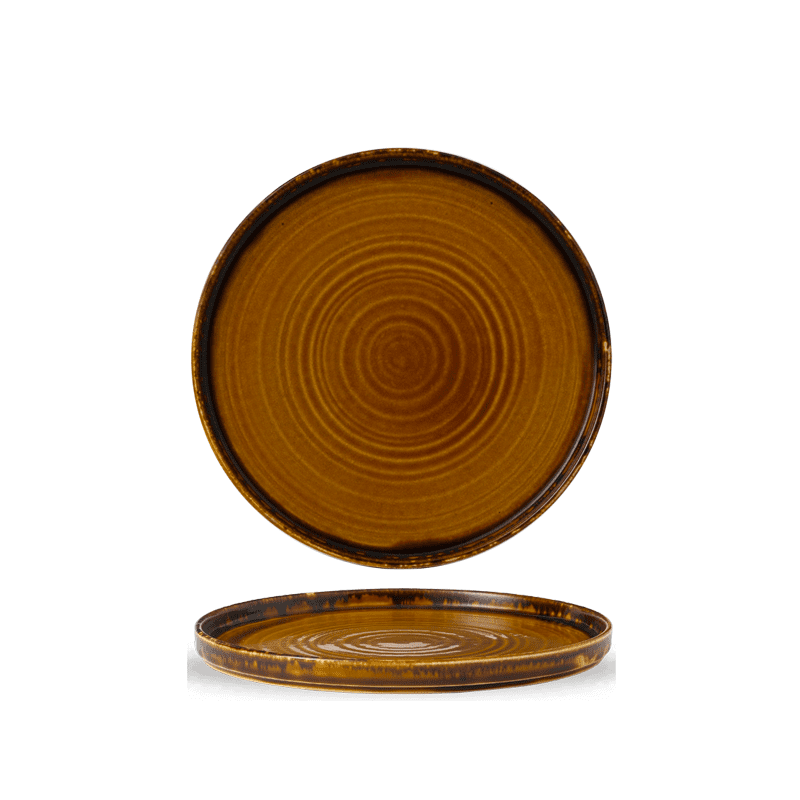 Harvest Brown Walled Plate 10 2/8"