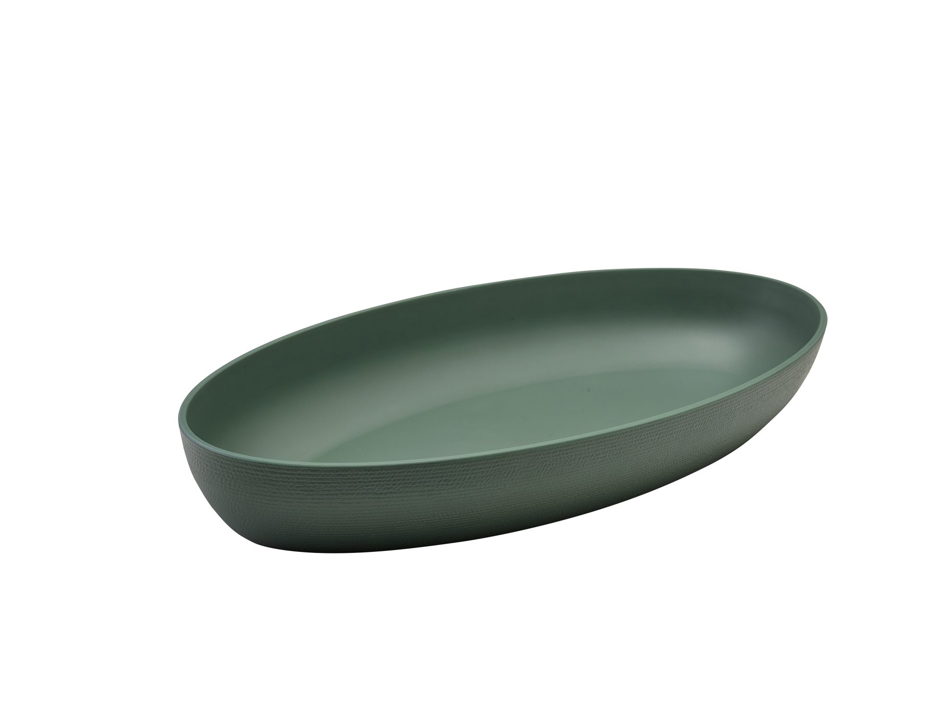 Melamine Green Jute Deep Oval Dish 55 x 27.5 x 7.5cm