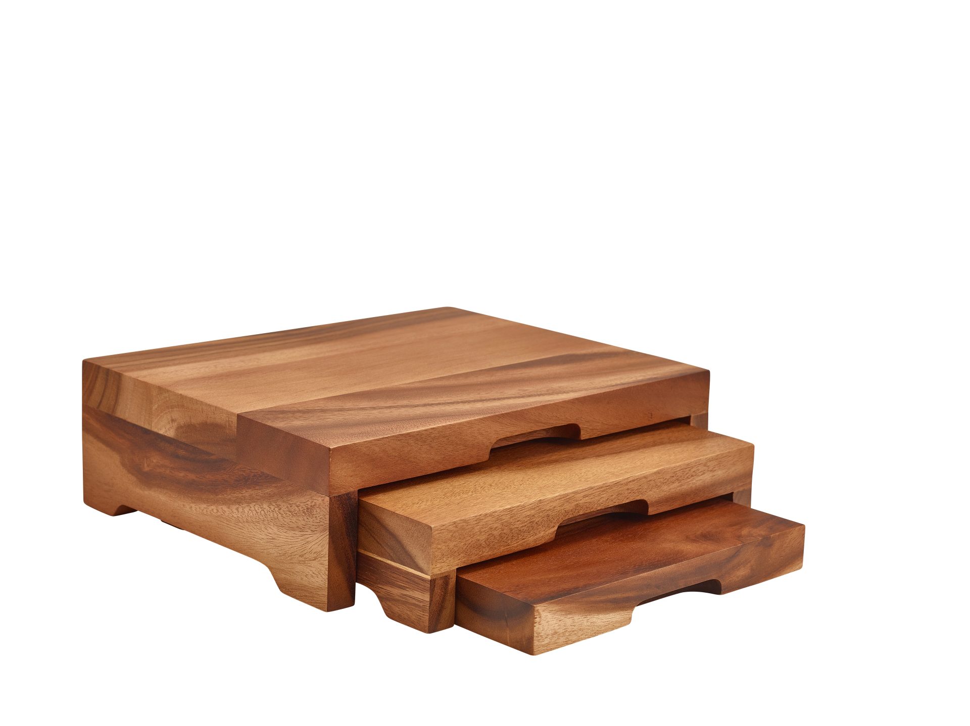 Acacia Wood Stepped Display Stand GN 1/2