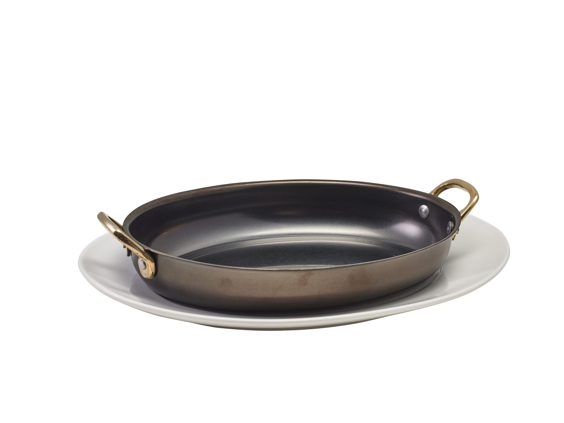 Black Vintage Steel Oval Dish 24.5 x 17.5cm - Image 2