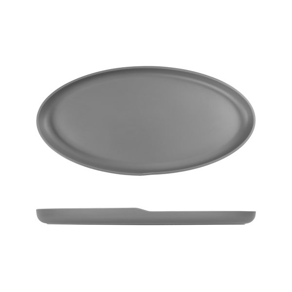 Grey Copenhagen Oval Melamine Dish 47.5 x 24cm