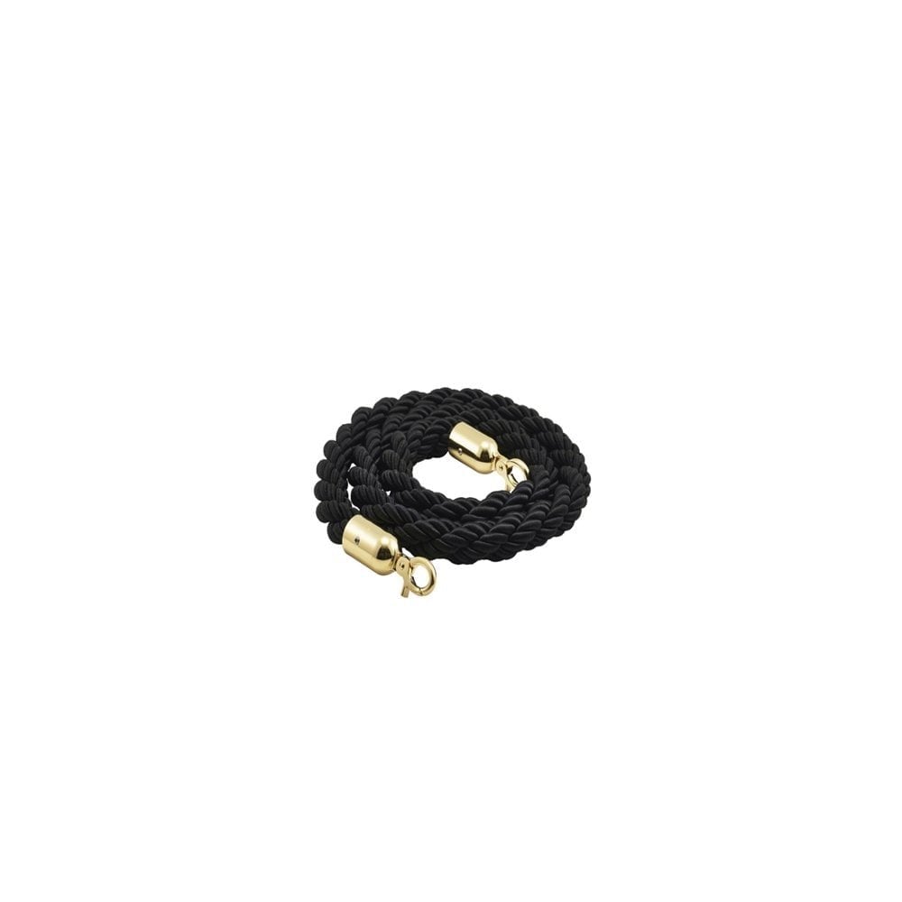Barrier Rope Black- Brass Plated Ends