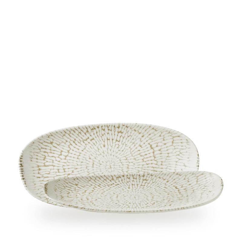Cascade Taupe Opal Organic Oblong Plate 35X15cm