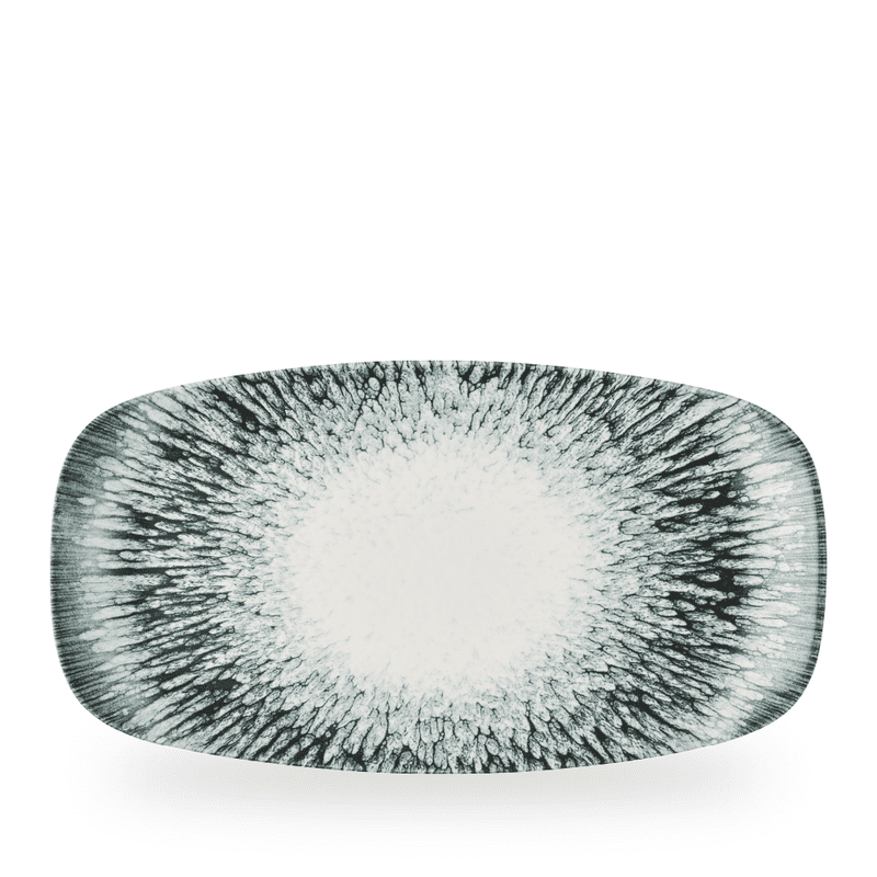 Lume Black Oblong Plate 13 7/8 X 7 3/8"