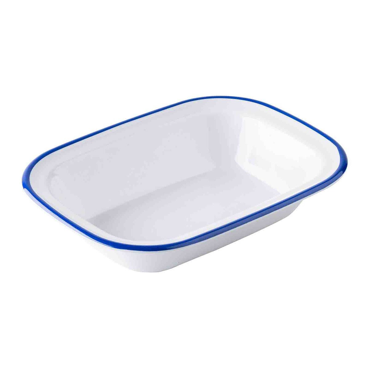 Canteen Collection 900ml Rectangular Serving pan with blue edge