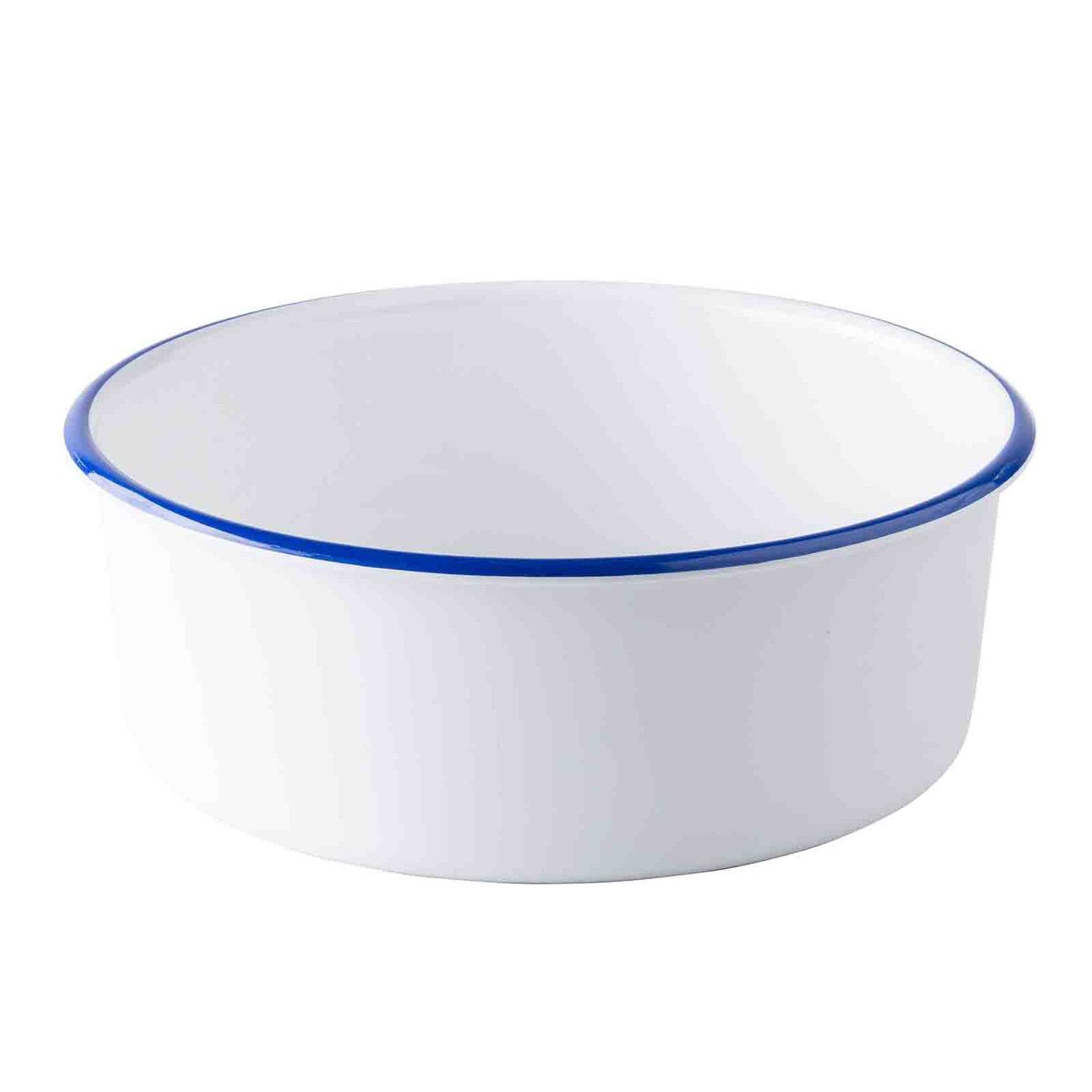Canteen Collection Round 4L Serving Bowl with Blue Edge