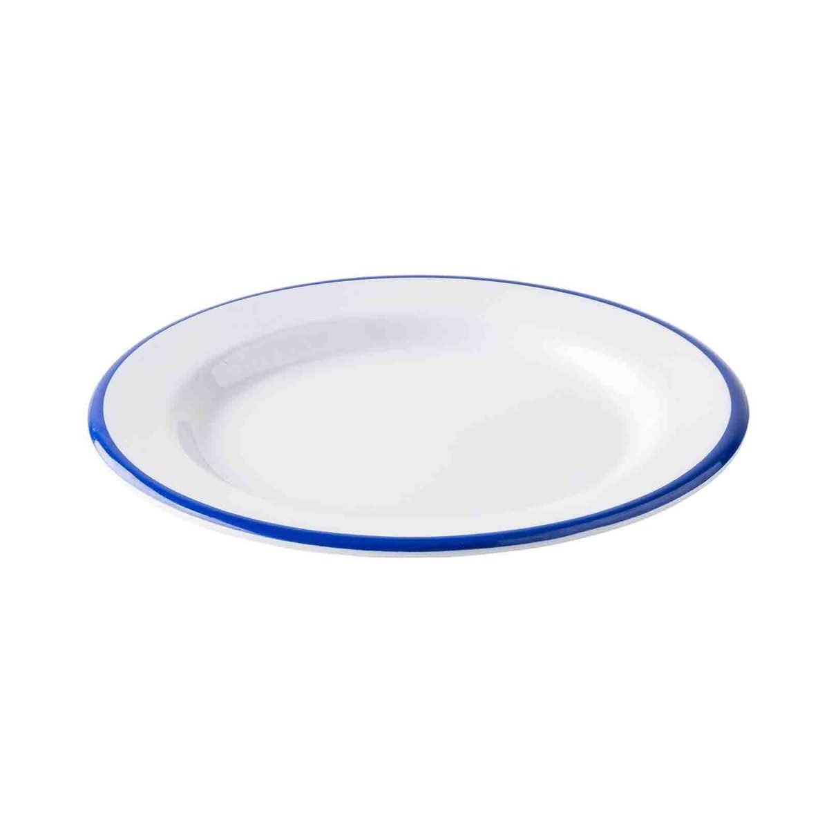 Canteen Collection Round 20cm Plate with Blue Edge
