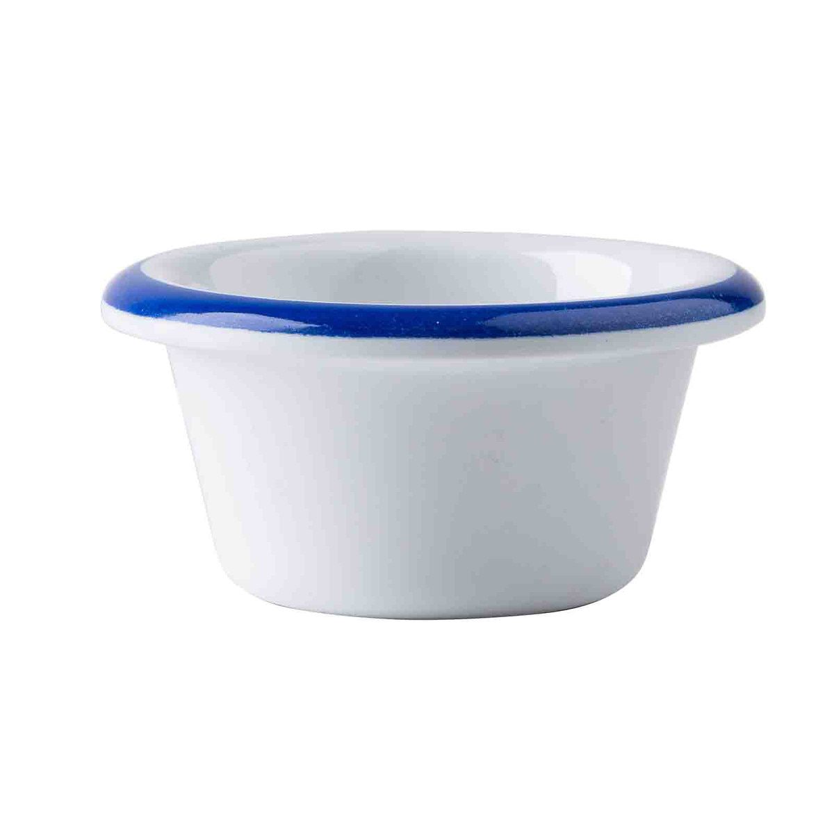 Canteen Collection 90ml Round Ramekin with Blue Edge