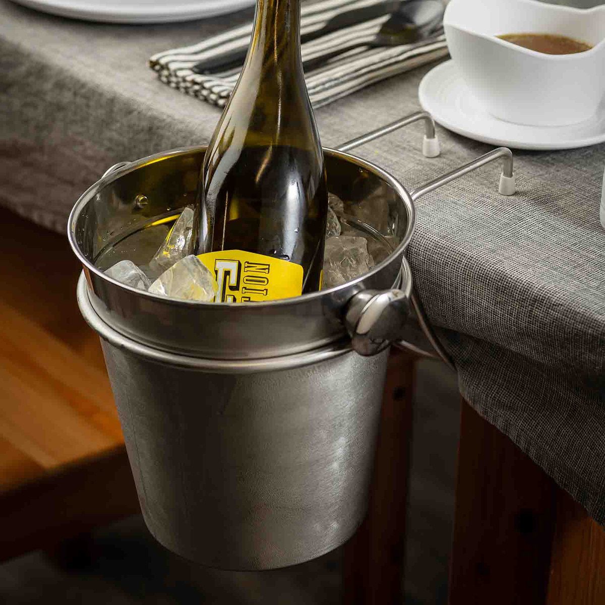 Black Stainless Steel Wine Bucket Holder - Image 2
