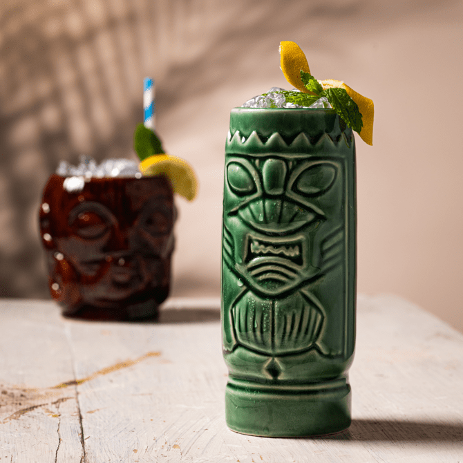 Ceramic Green Tiki Mug 10.5oz / 300ml - Image 2