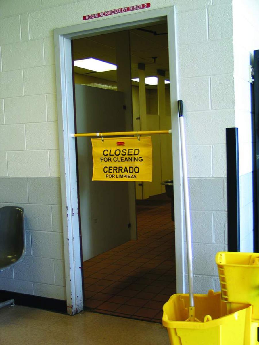 Closed For Cleaning Multilingual Hanging Sign - Image 2