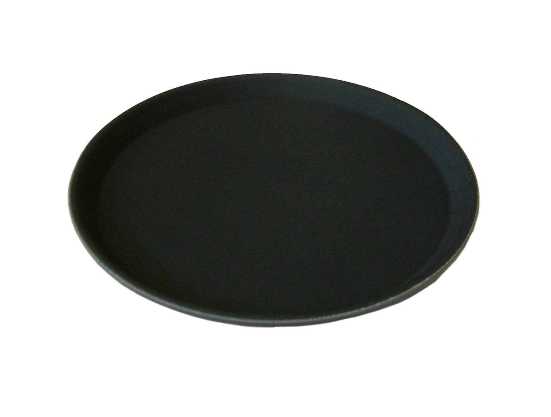 Black Round Non Slip Trays 16"