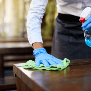 Cleaning restaurant front of house for Food Hygiene rating