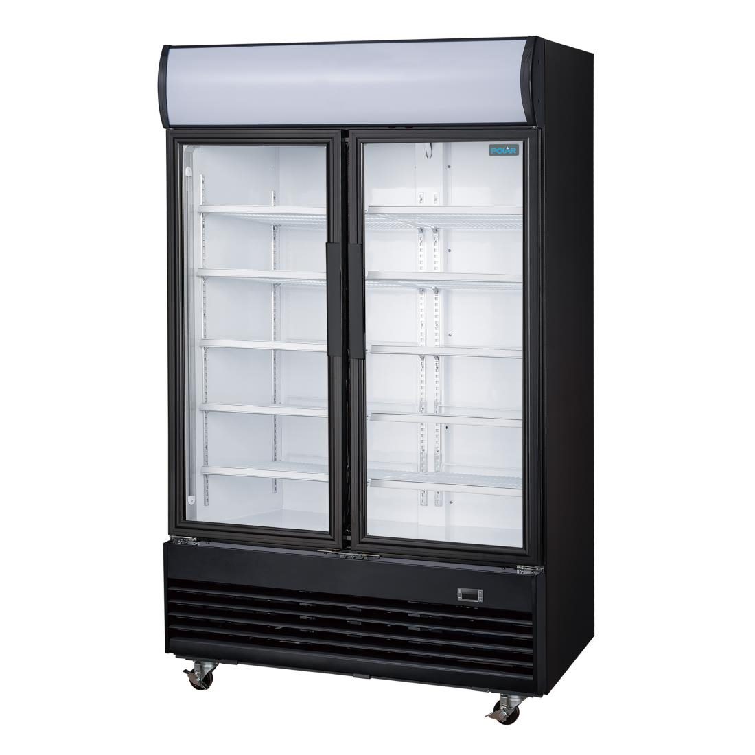 G-Series Upright Hinged Door Display Cooler with Light Box 950Ltr Black - Image 2