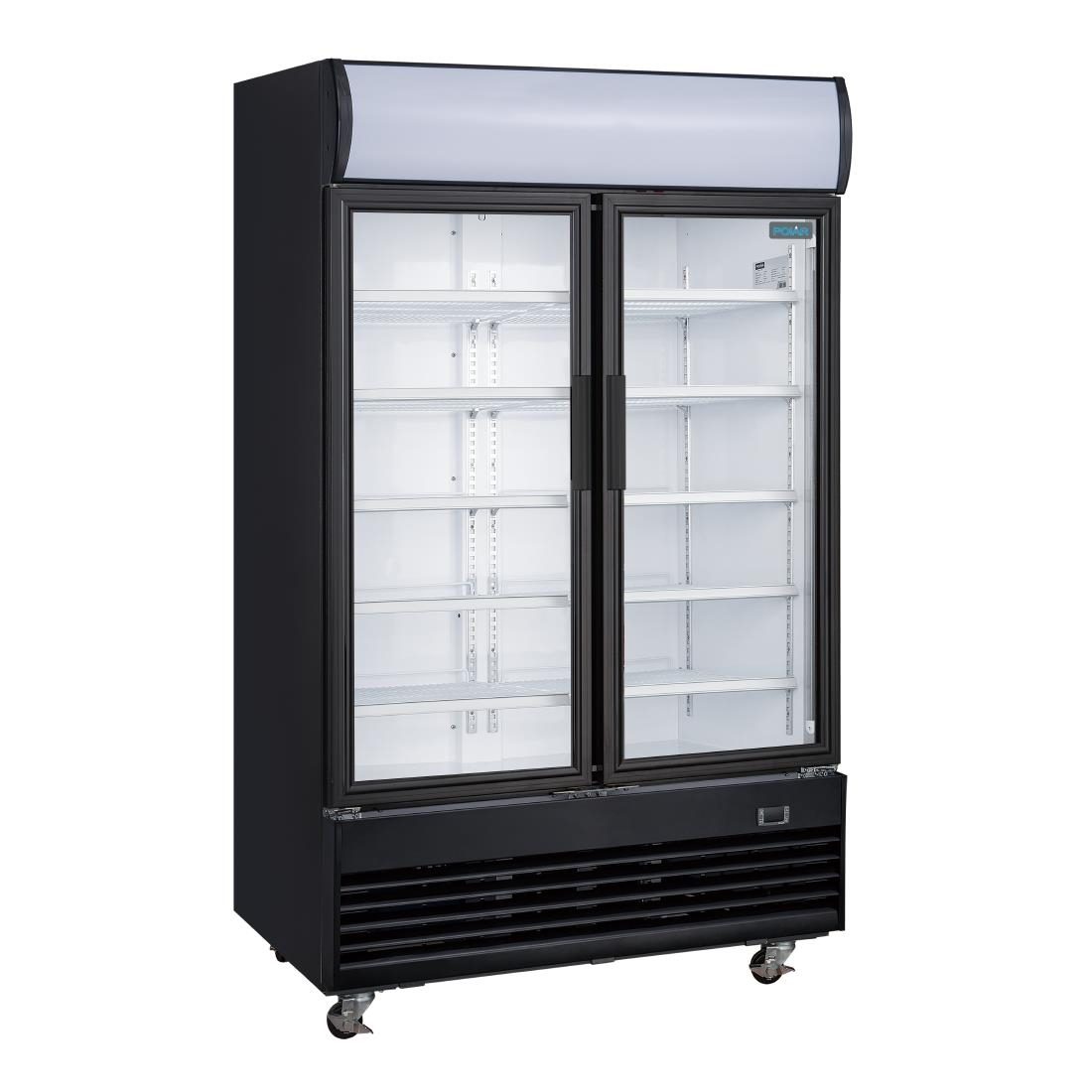 G-Series Upright Hinged Door Display Cooler with Light Box 950Ltr Black
