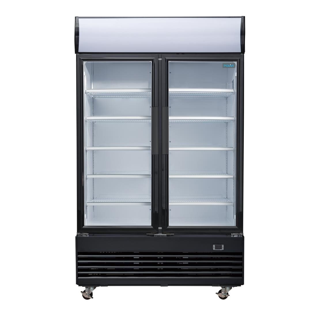 G-Series Upright Hinged Door Display Cooler with Light Box 950Ltr Black - Image 3