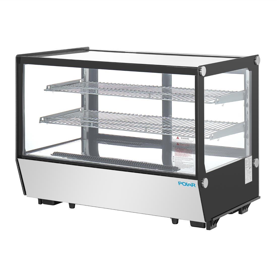 G-Series Countertop Display Fridge Black Square Glass 160Ltr