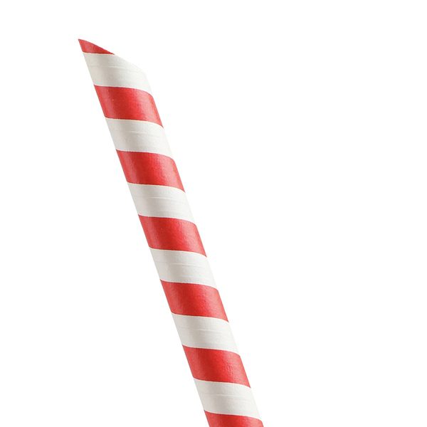 Red & White Bubble Tea Paper Straw 200x12mm