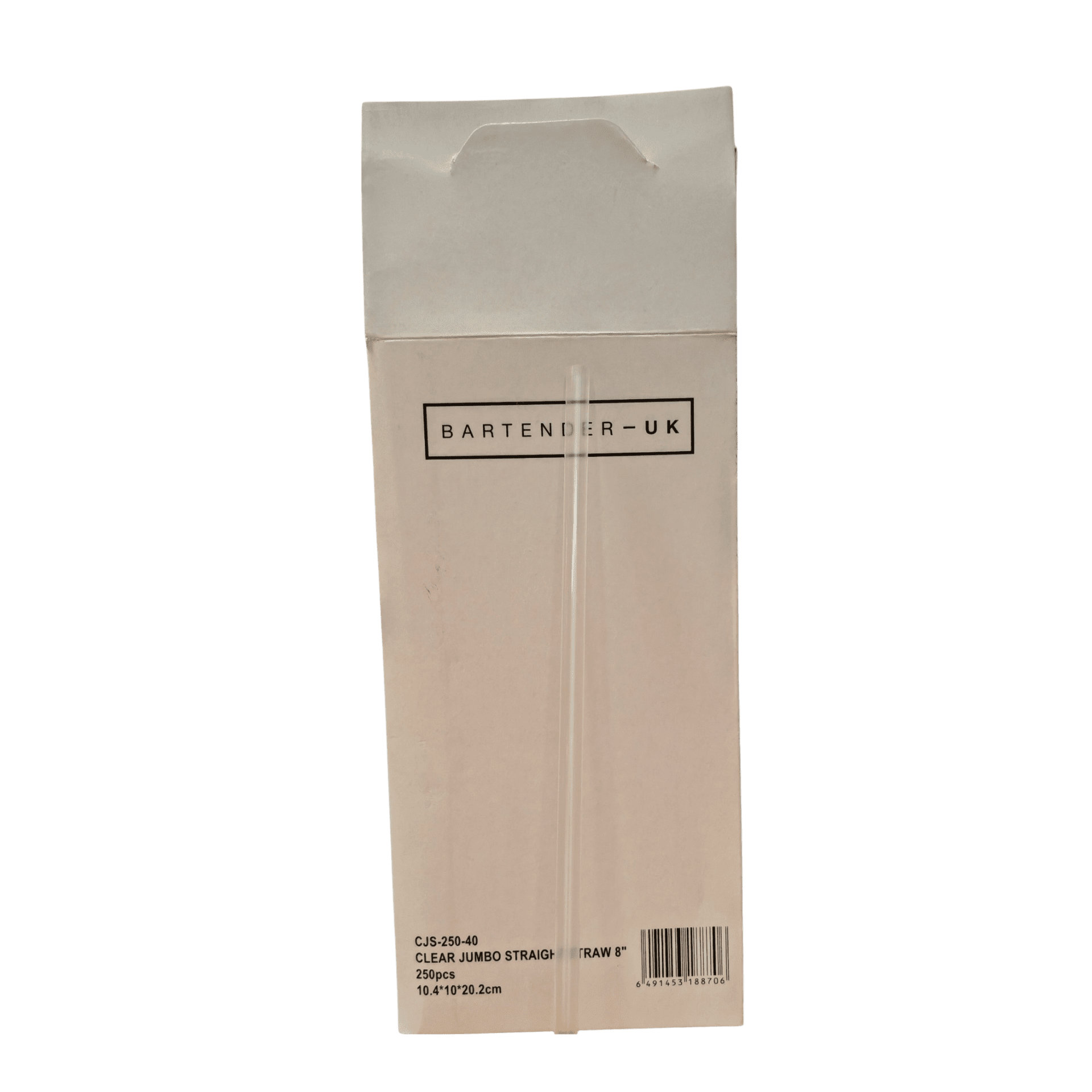 Jumbo 8' Straight Clear Straw