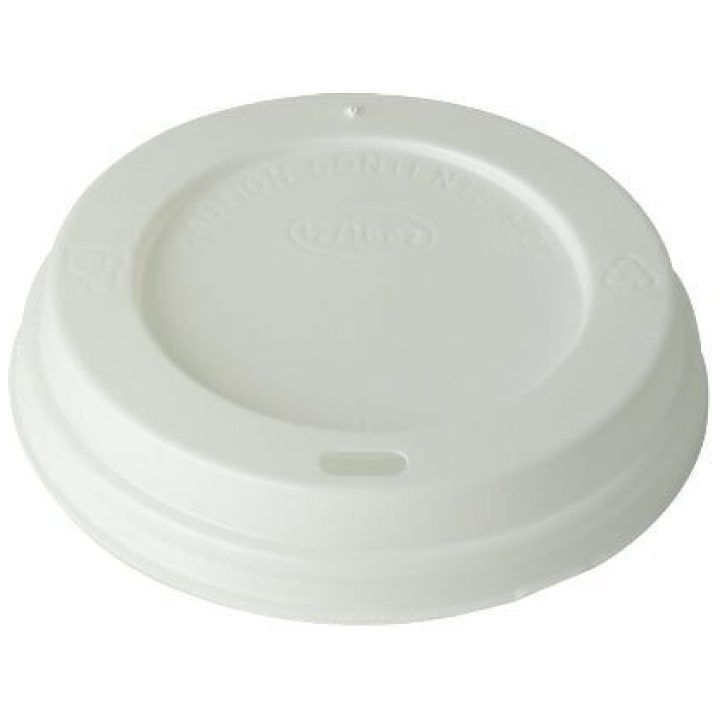 White Sip Through Lid Black 4oz