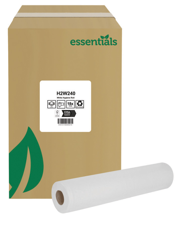 White 10" Hygiene Roll 2ply 40m