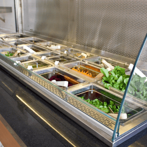 Display fridge in school kitchen