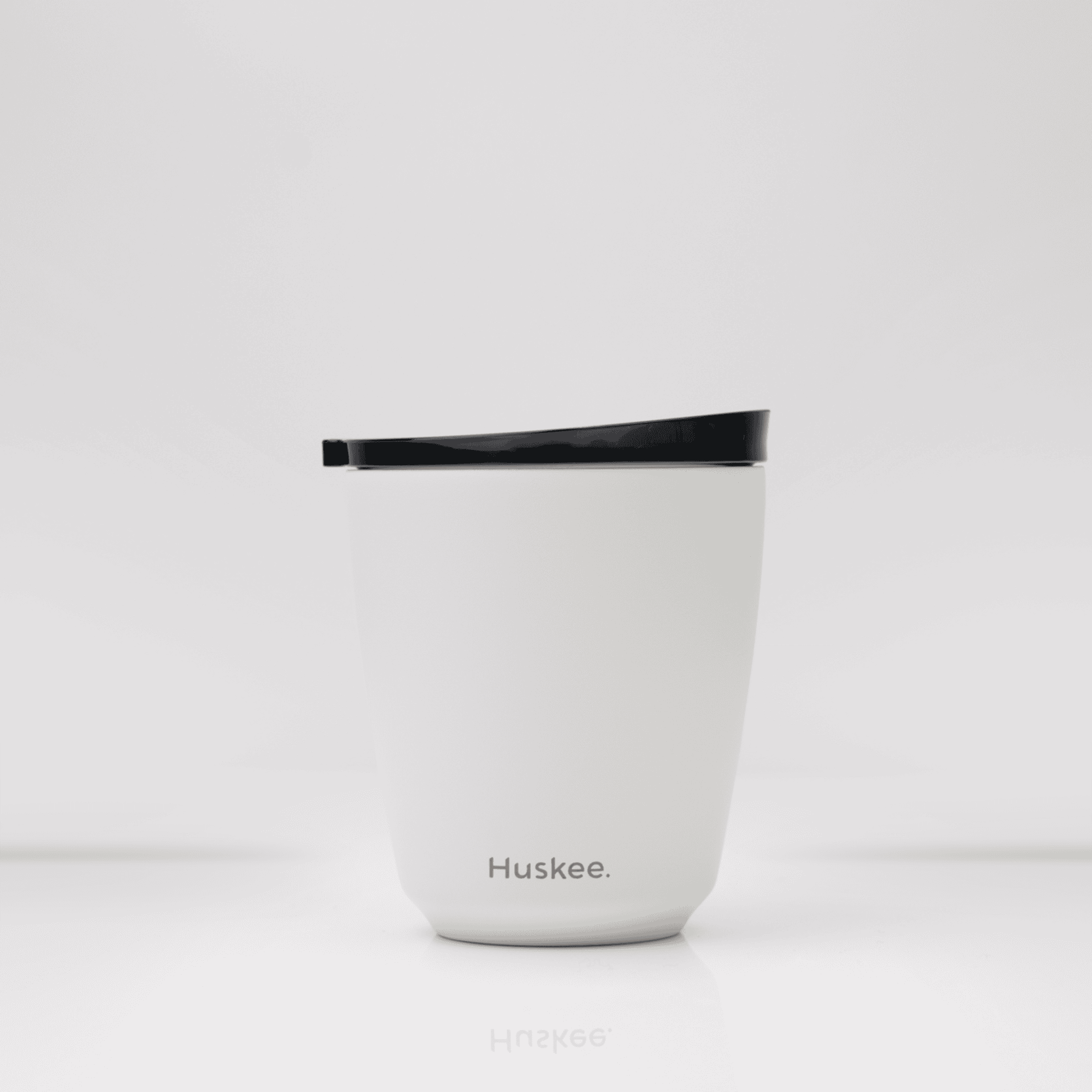 White HuskeeSteel Cup & Lid 8oz