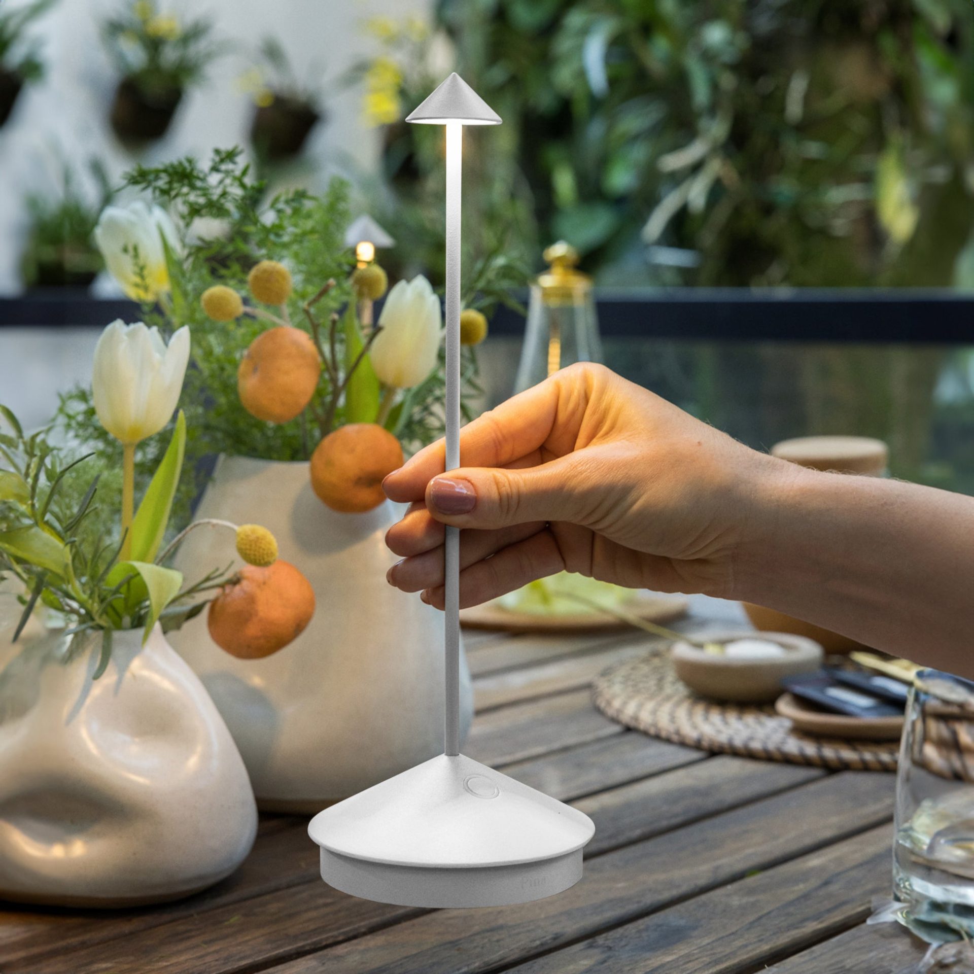 White Pina Table Lamp - Image 2