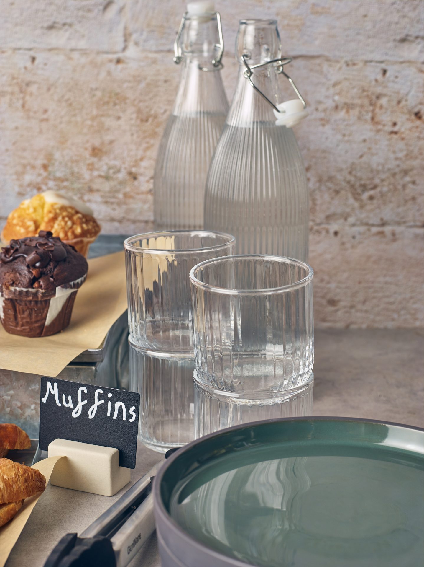Glass Striped Swing Bottle 1L/ 35oz - Image 3