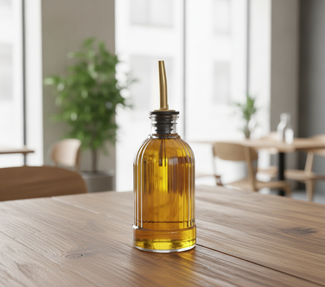 Glass Striped Bitters/Oil Bottle 22cl/7.75oz - Image 2