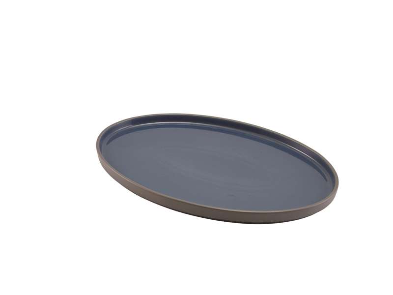 Kava Porcelain Blue Oval Plate 28cm