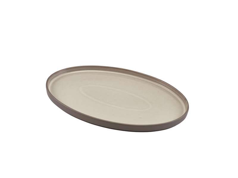 Kava Porcelain Grey Oval Plate 28cm