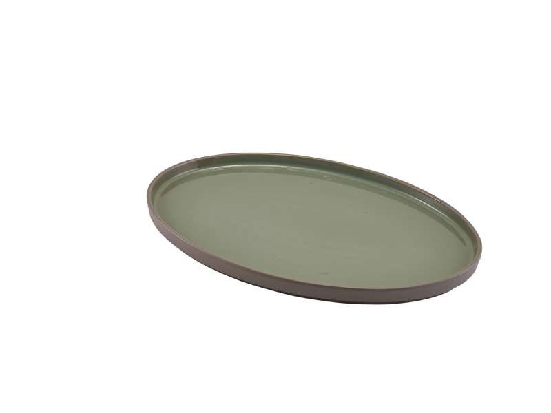 Kava Porcelain Green Oval Plate 28cm