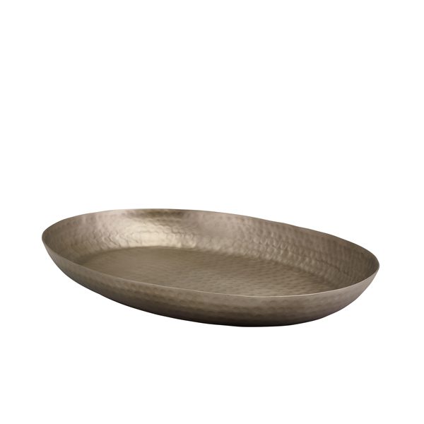 Vintage Hammered Aluminium Oval Platter 43.5 x 32.5cm