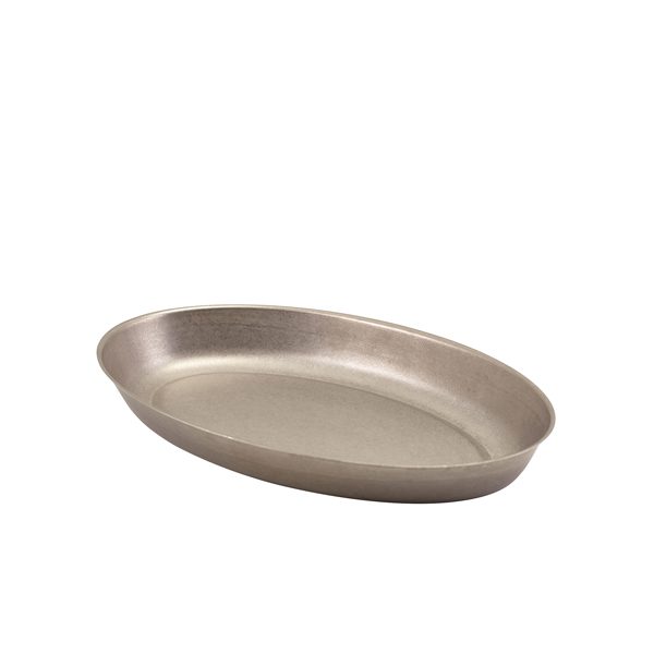 Vintage Steel Oval Dish 24.5 x 15cm