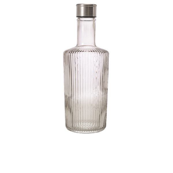 Glass Striped Water Bottle 1L/ 35oz
