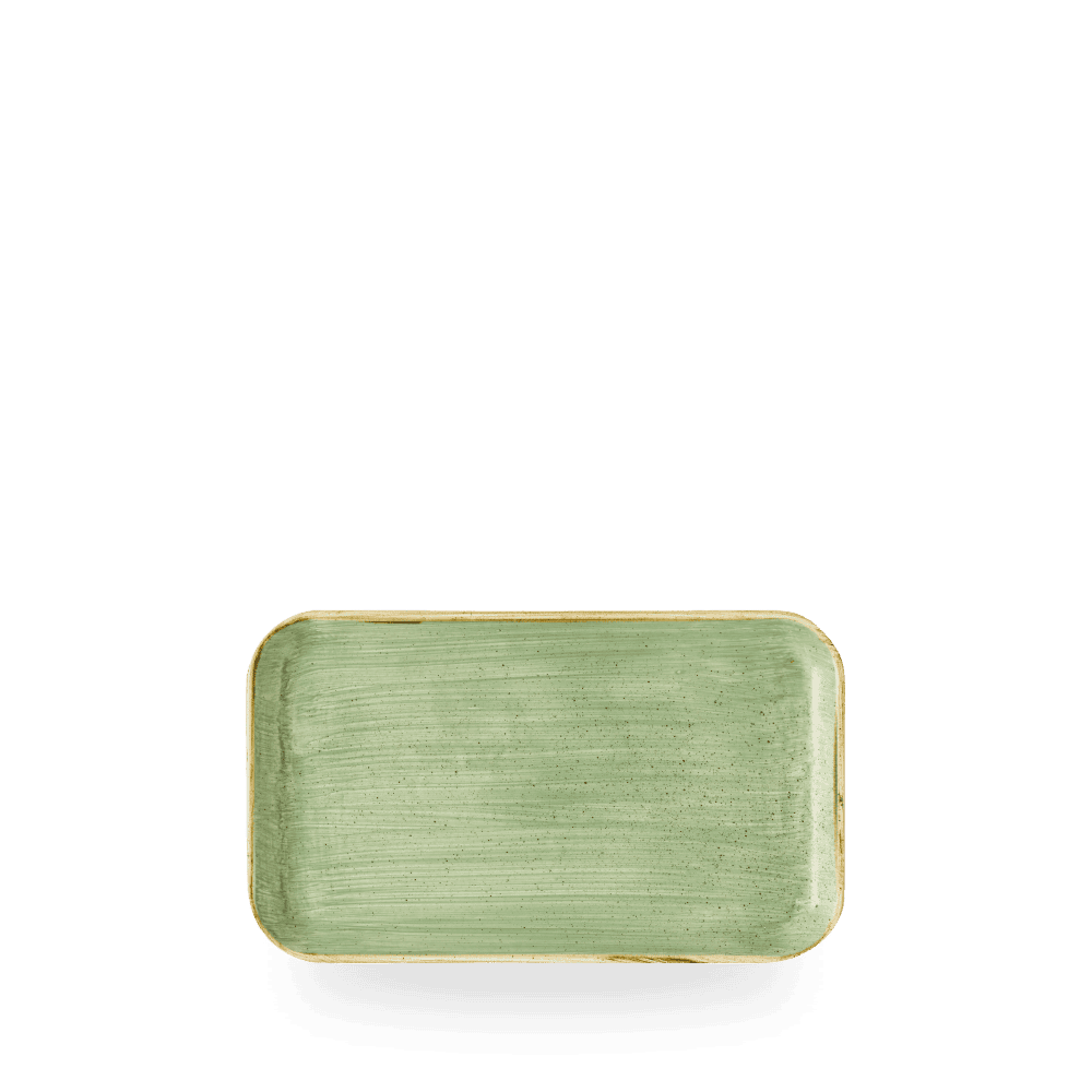 Stonecast Sage Green Flared Rectangular Plate 30cm x 15cm