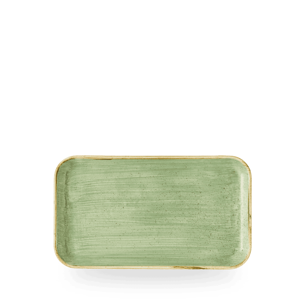 Stonecast Sage Green Flared Rectangular Plate 35cm x 18.5cm